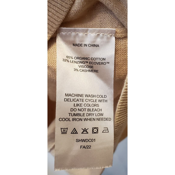 Quince Womens Cashmere Blend V Neck Thin Cream Sweater Size XS Classic Neutral - Picture 6 of 6